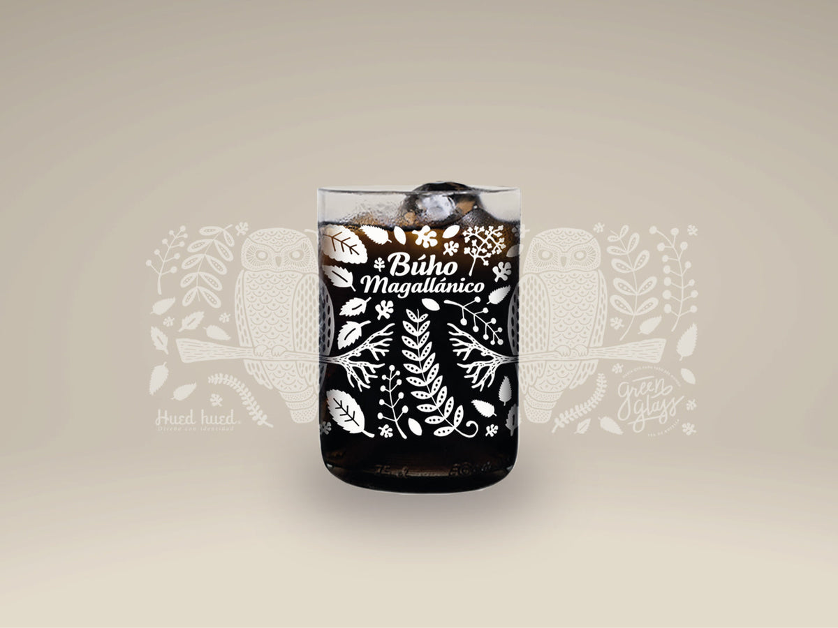 BUHO - Aves de Chile Vasos Green Glass