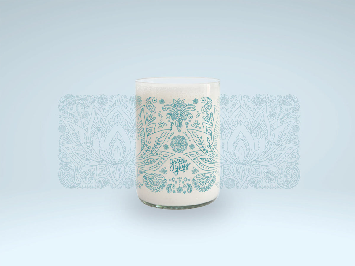 FLOR DE LOTO - Om Glass Vasos Mandala Green Glass