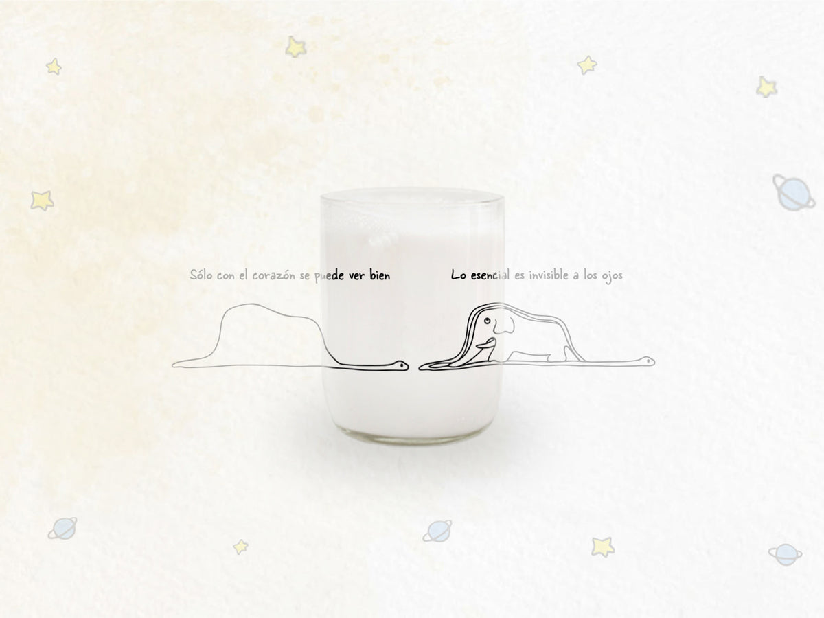 Vaso  Principito solo con el corazón se puede ver ... transparente 200ml