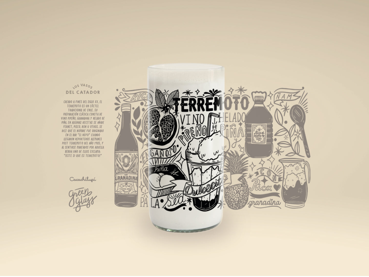 TERREMOTO - Catador Vasos Green Glass