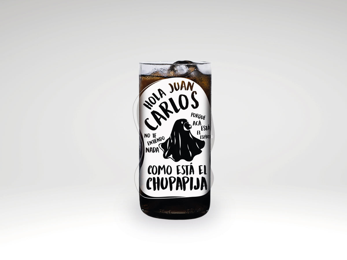 Vaso TikTok Hola Juan Carlos soy el fantasma... color transparente 500ml