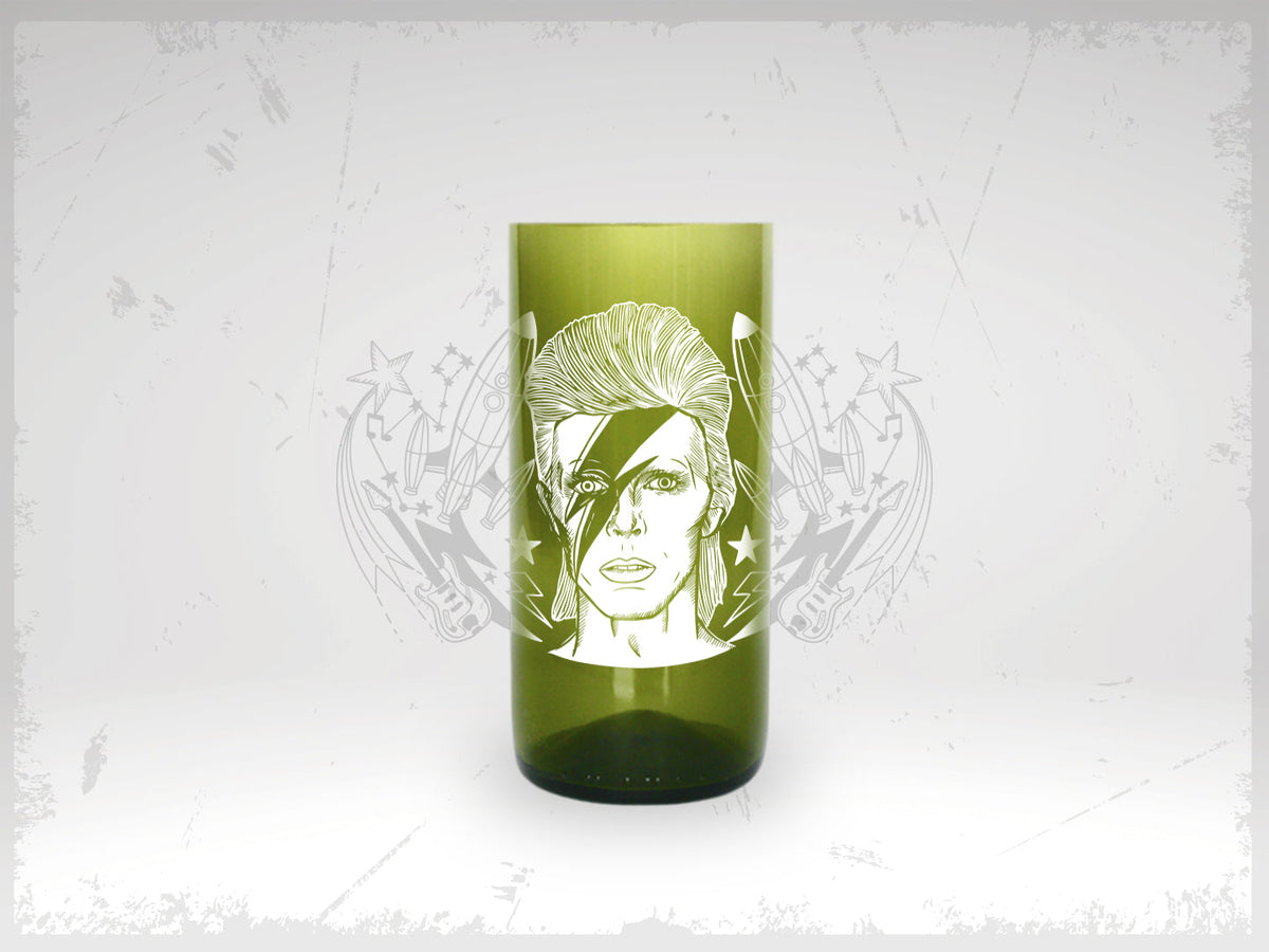 DAVID BOWIE - Rockstar Vasos Green Glass