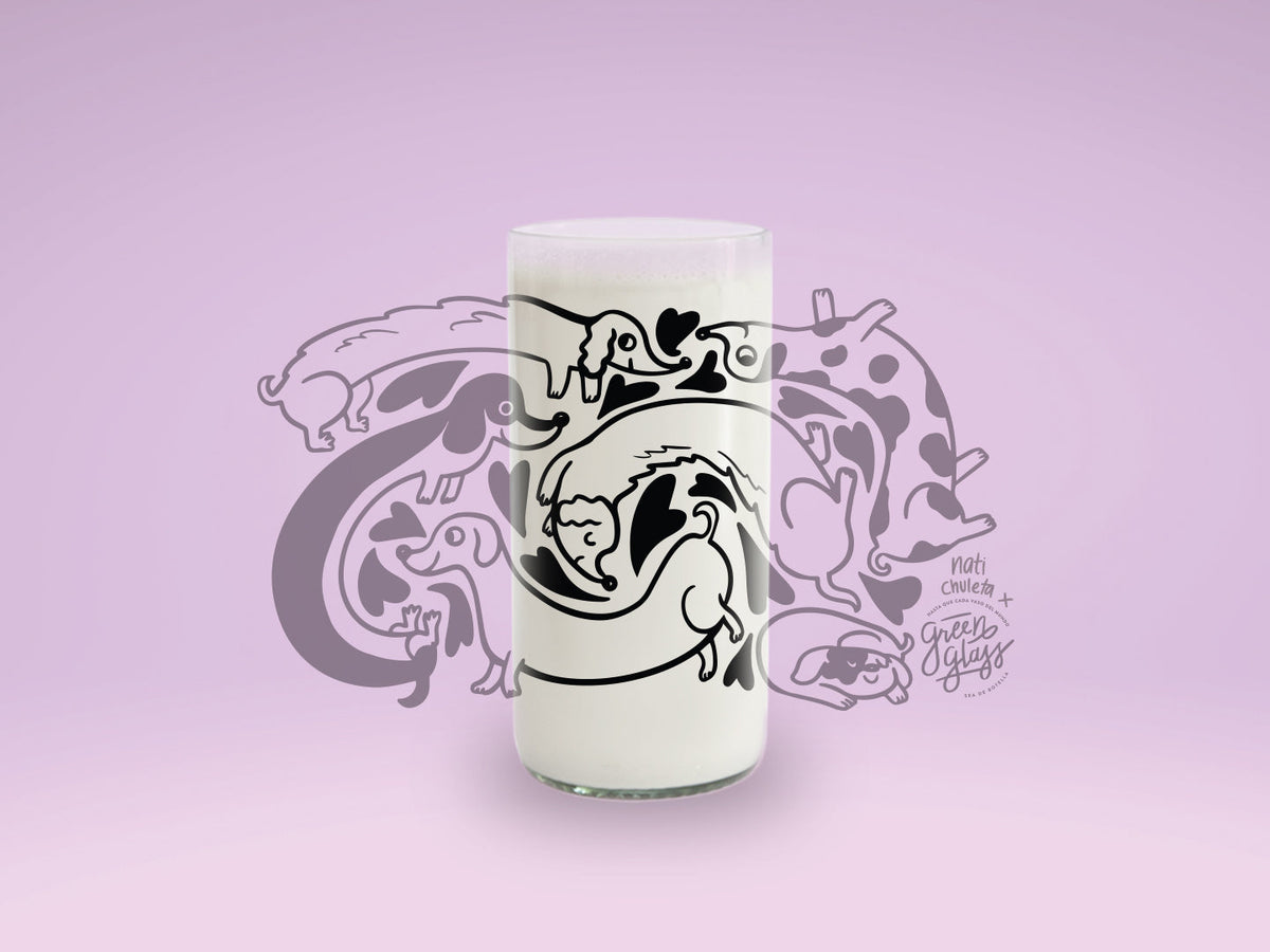 SALCHICHA- Vaso Dog Lovers Green Glass