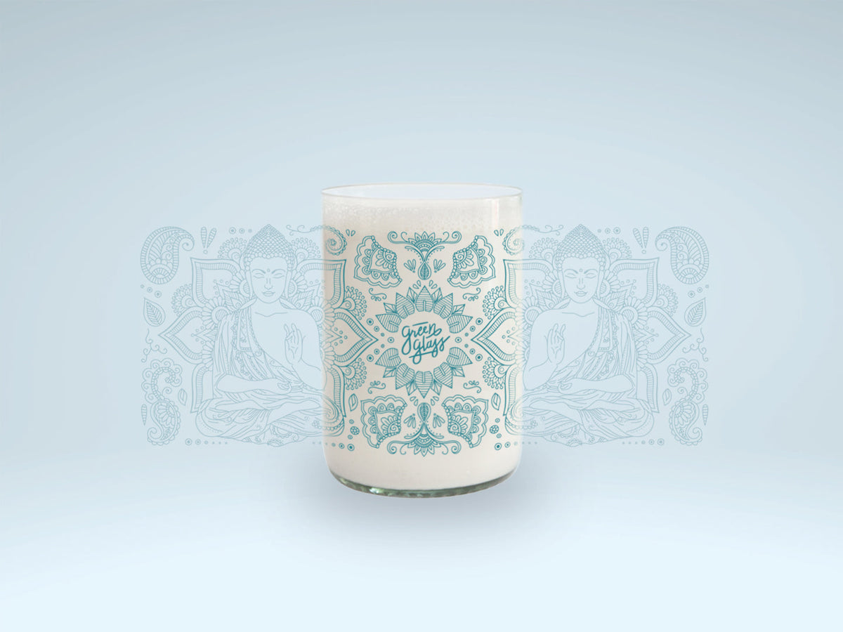 BUDA - Om Glass Vasos Mandala Green Glass