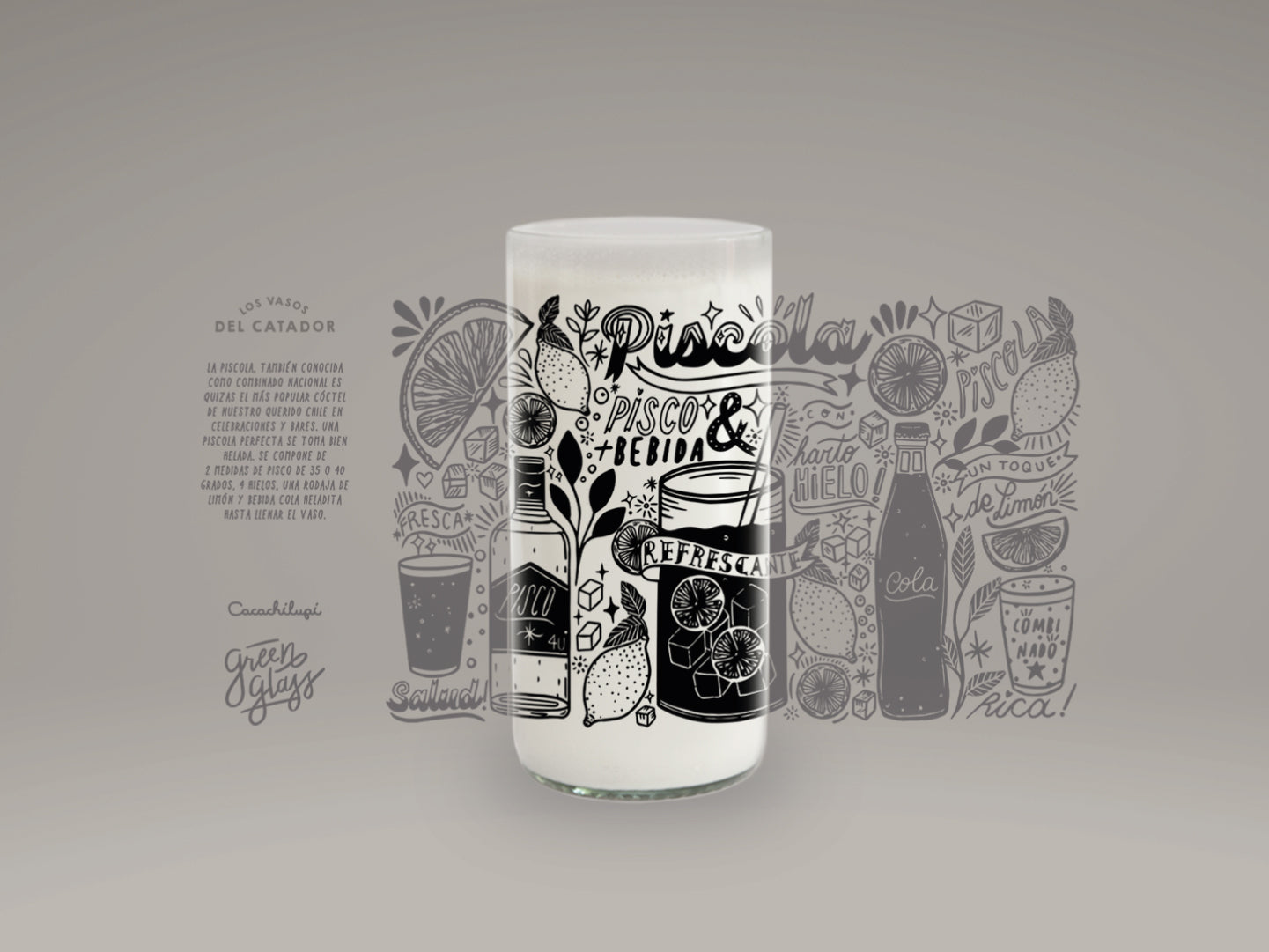 PISCOLA - Catador Vasos Green Glass