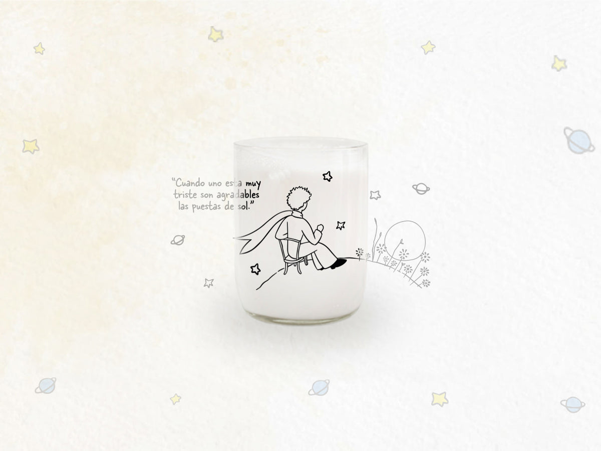Vaso  Principito cuando uno esta muy triste... color transparente 200ml