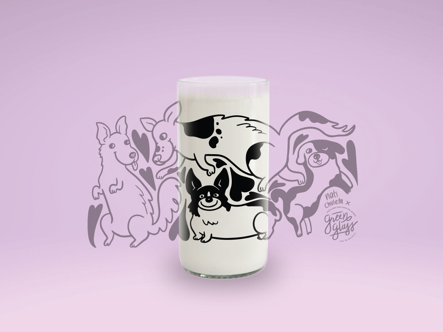 CORGI- Vaso Dog Lovers Green Glass