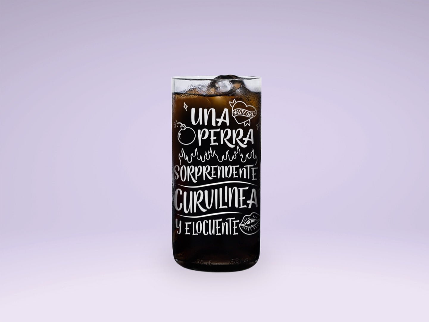 Vaso Una perra sorprendente de Nathy Peluso & Bzrp color Trans 500 ml