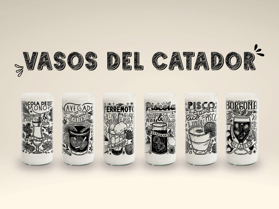 Vasos del Catador 6 Vasos de Tragos Típicos Chilenos - 500 ml
