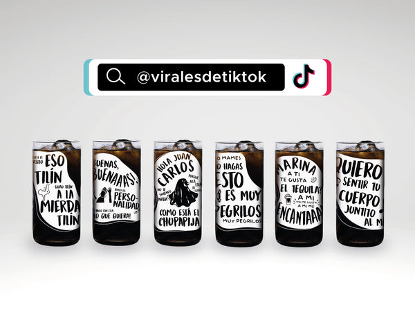Virales de Tik Tok - Juego de 6 vasos - 500 ml