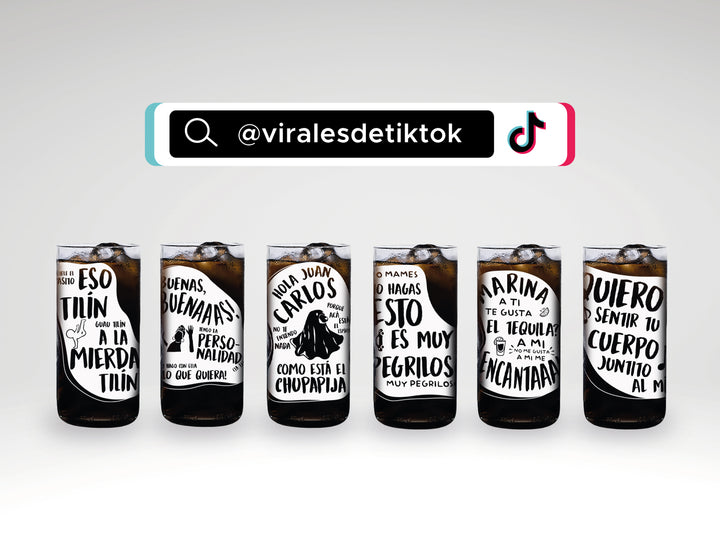Virales de Tik Tok - Juego de 6 vasos - 500 ml