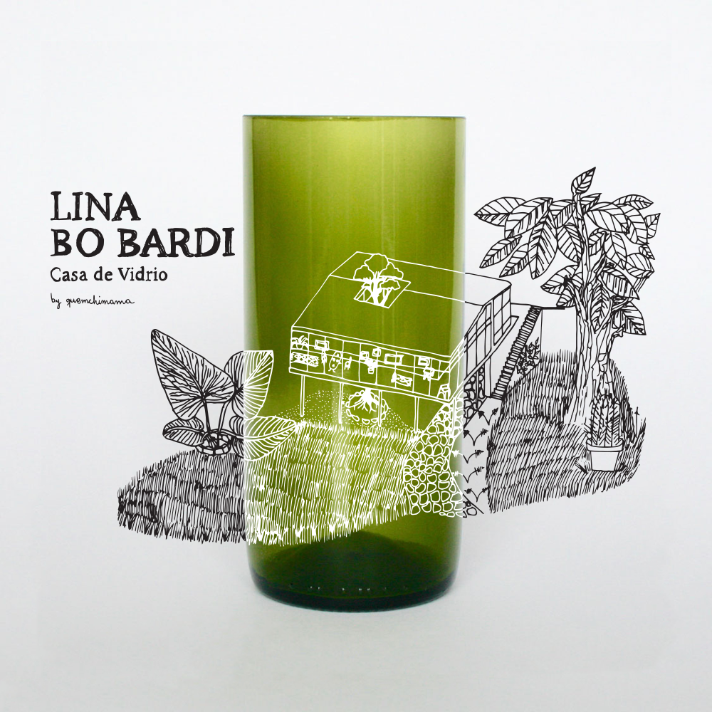 Vaso de Lina Bo Bardi y La Casa De Vidrio Green Glass®