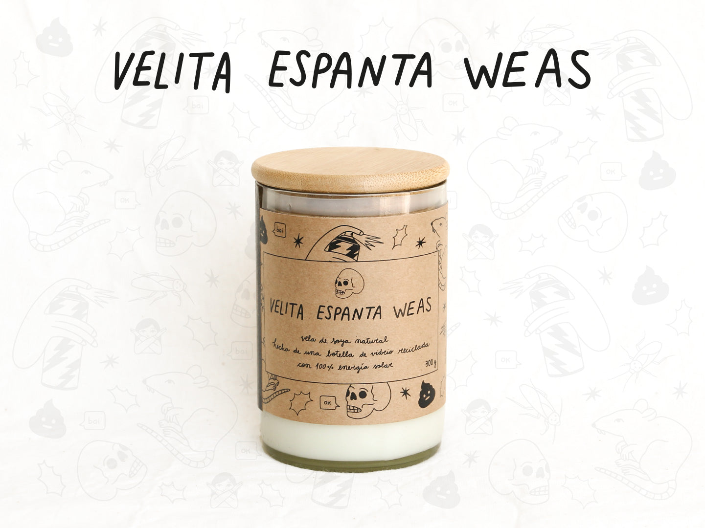Velita Espanta Weas - Aroma Vainilla - Transparente
